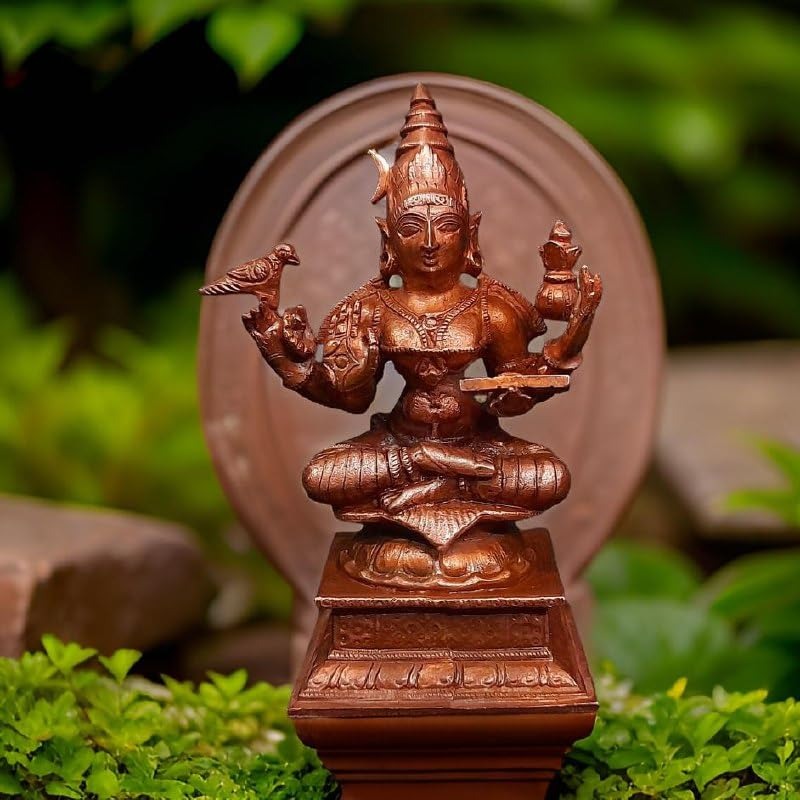 Brownish-Orange Copper Idols India, 4 Inches, Hanmade Goddess