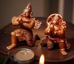 Brownish-Orange Copper Idols, 1.7 Inches, Handmade Hanuman And Garuda, 100Grams, Patina Antique Finish, Pack Of 1 Piece