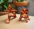 Brownish-Orange Copper Idols, 1.7 Inches, Handmade Hanuman And Garuda, 100Grams, Patina Antique Finish, Pack Of 1 Piece