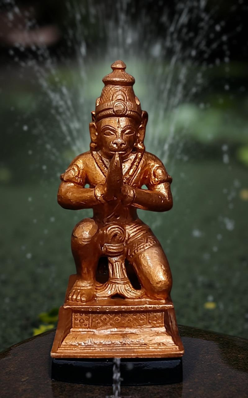 Sacred Handmade Copper Hanuman Idol, 4.3 Inches, 550 Grams, Pack of 1 Piece