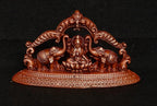 Brownish-Orange Copper Idols India, 1.3 Inches, Handmade Mahalakshmi Idols With Paired Elephants, 55G, Patina Antique Finish, Pack Of 1 Piece