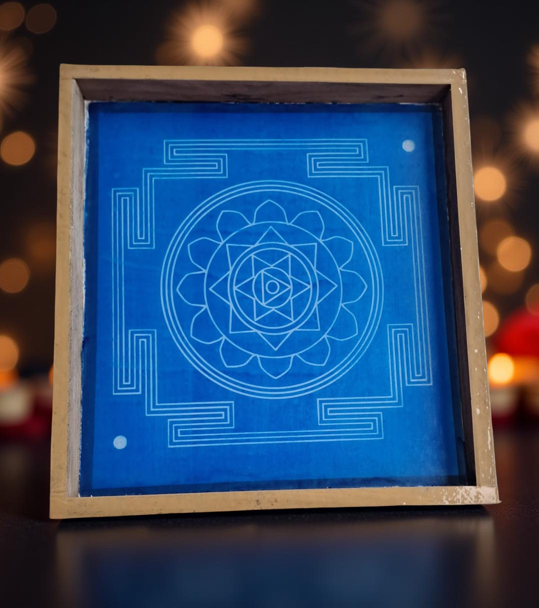 Unikraf Surya Mandala Yantra 1 Rangoli Stencil Wooden 9x10 Inches Pack of 1 piece