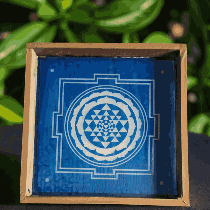 Unikraf Rangoli Sri Chakra Stencil Wooden 10x10 Inches Pack of 1 piece