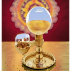 Akhand Deep Akhand Diya For Navratri Oil Model 150 ml. Glass Oil Container - No Wick Lifting