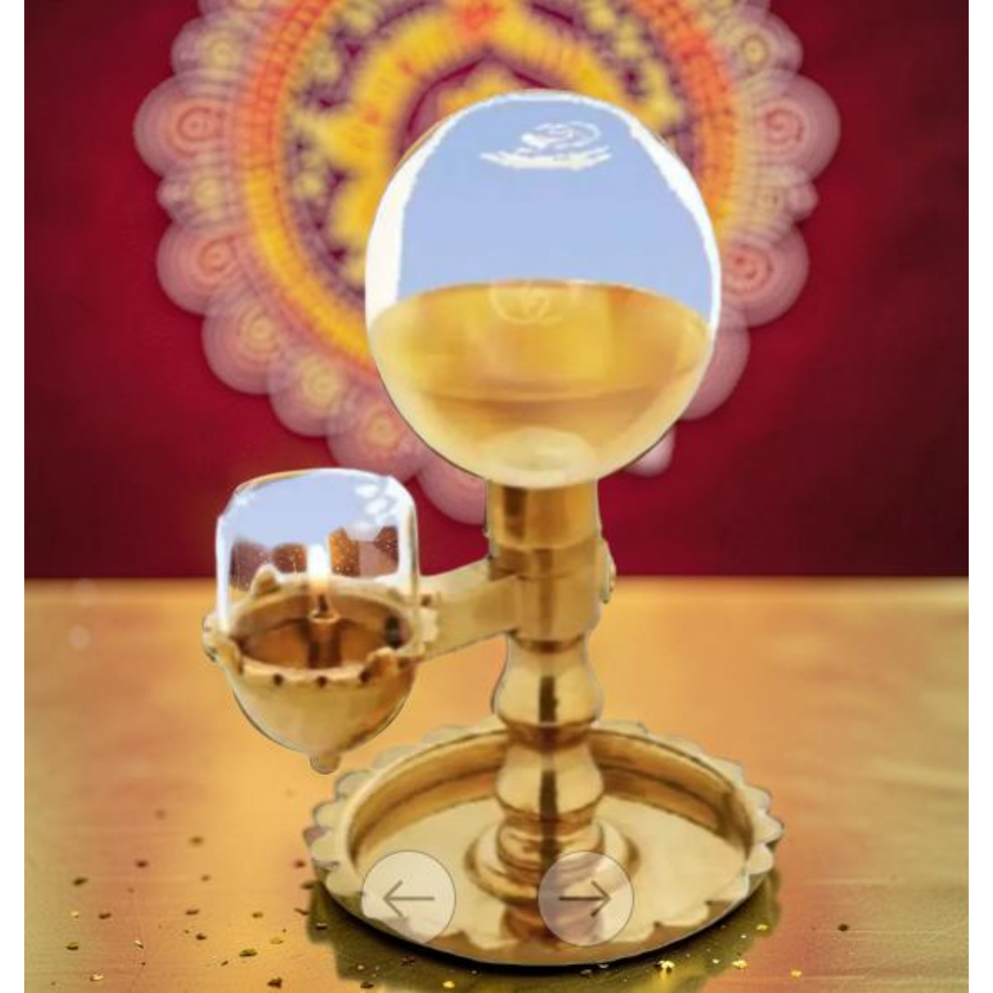 Akhand Deep Akhand Diya For Navratri Oil Model 150 ml. Glass Oil Container - No Wick Lifting