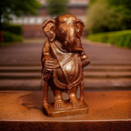 Brown Handmade Copper Idols Of Ganesh 2.2 Inches, 130G, Pack Of 1 Piece