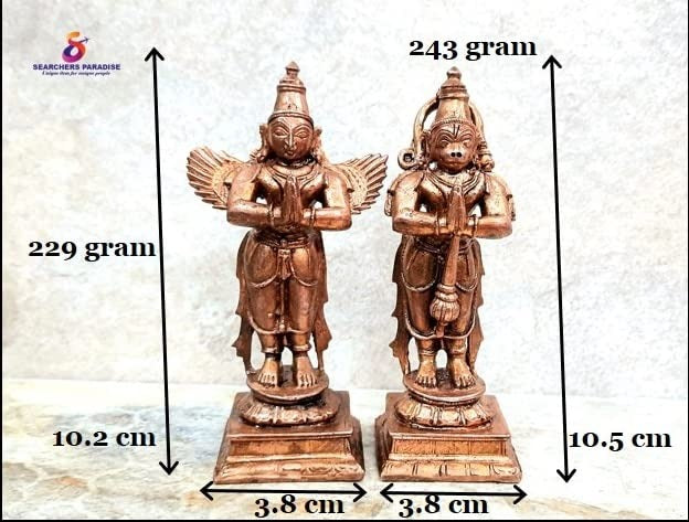 Brownish-Orange Copper Idolsby, 10.2 Cm, Handmade Anuman Garuda 472Grams, Patina Antique Finish, Pack Of 1 Piece