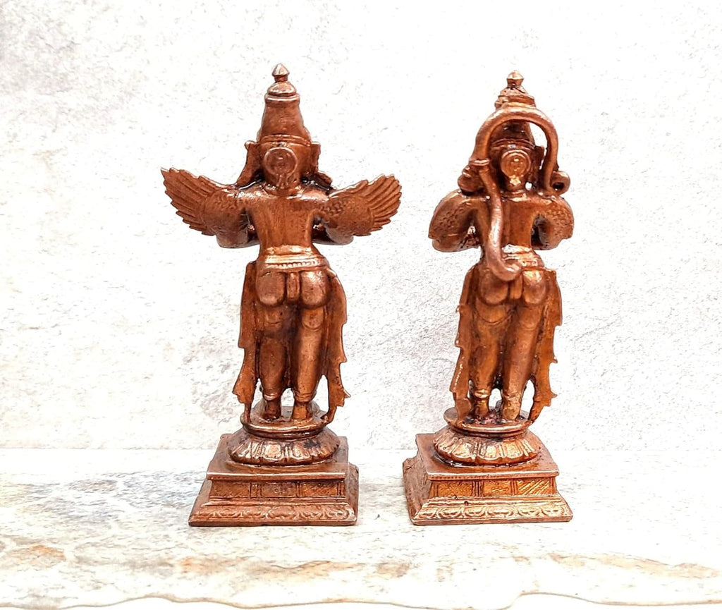 Brownish-Orange Copper Idolsby, 10.2 Cm, Handmade Anuman Garuda 472Grams, Patina Antique Finish, Pack Of 1 Piece