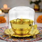 Super Premium Brass Akhand Jyot Diya With Screw Lever _ Ghee as well as Oil.