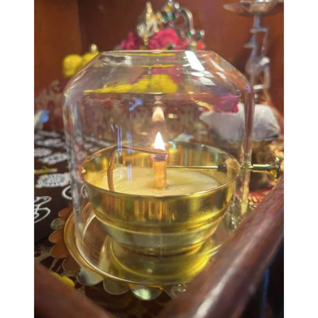 Super Premium Brass Akhand Jyot Diya With Screw Lever _ Ghee as well as Oil.