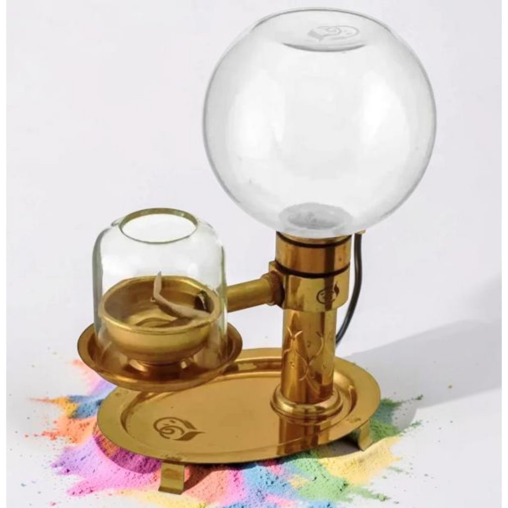 Akhand Deep Akhand Diya For Navratri Oil Model 250 ml. Glass Oil Container - No Wick Lifting