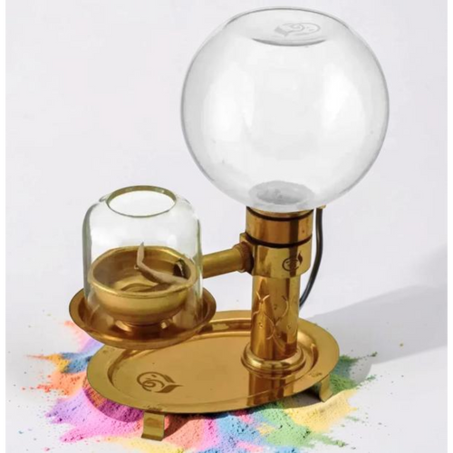 Akhand Deep Akhand Diya For Navratri Oil Model 250 ml. Glass Oil Container - No Wick Lifting