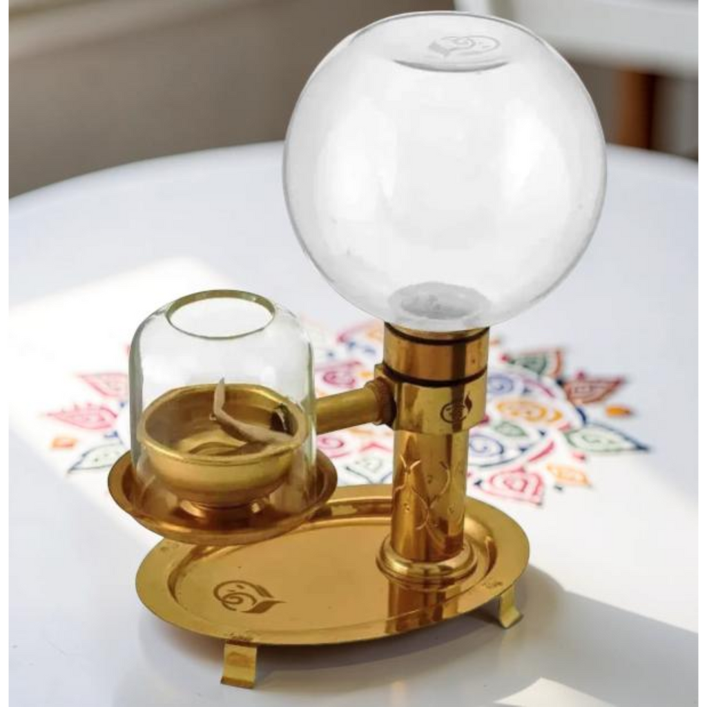 Akhand Deep Akhand Diya For Navratri Oil Model 250 ml. Glass Oil Container - No Wick Lifting