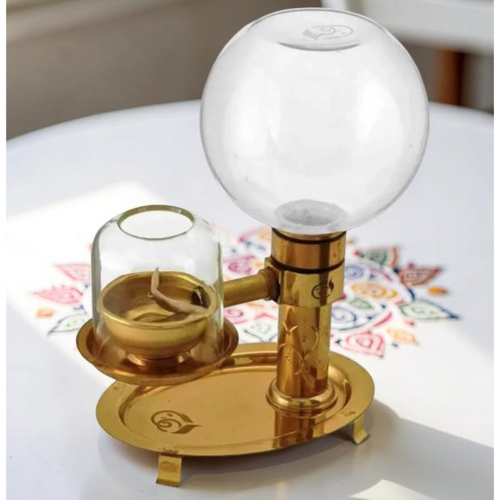 Akhand Deep Akhand Diya For Navratri Oil Model 250 ml. Glass Oil Container - No Wick Lifting