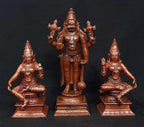 Brown Handmade Copper Narasimhar Sridevi, Bhudevi Combo Set, 6.1 Inch, 1.7 Kg, Pack Of Piece