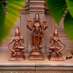 Brown Handmade Copper Narasimhar Sridevi, Bhudevi Combo Set, 6.1 Inch, 1.7 Kg, Pack Of Piece