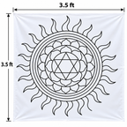 Sudarshanam 3.5 feet with Kiranam| Traditional Mandala Design | Reusable Temple & Pooja Decoration Template | Unikraf