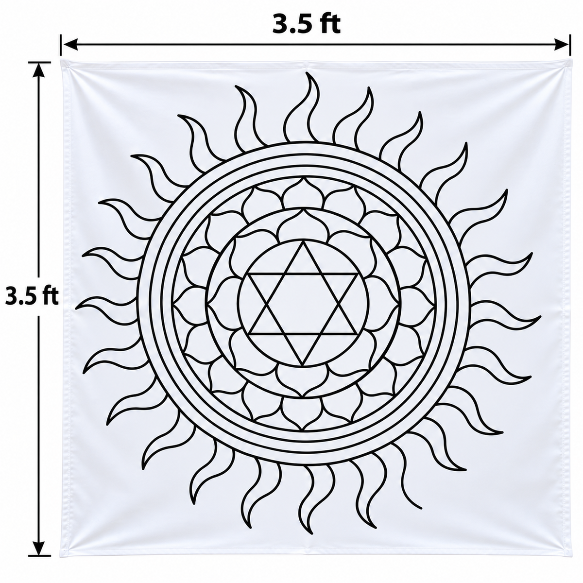 Sudarshanam 3.5 feet with Kiranam| Traditional Mandala Design | Reusable Temple & Pooja Decoration Template | Unikraf