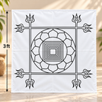 Mrithvigayam Flex Stencil _ 3Feet  | Traditional Shiva Trishul Kolam Rangoli Design
