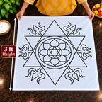 Aghoram _3 feet  Flex Stencil | Traditional Shiva Trishul Kolam Design