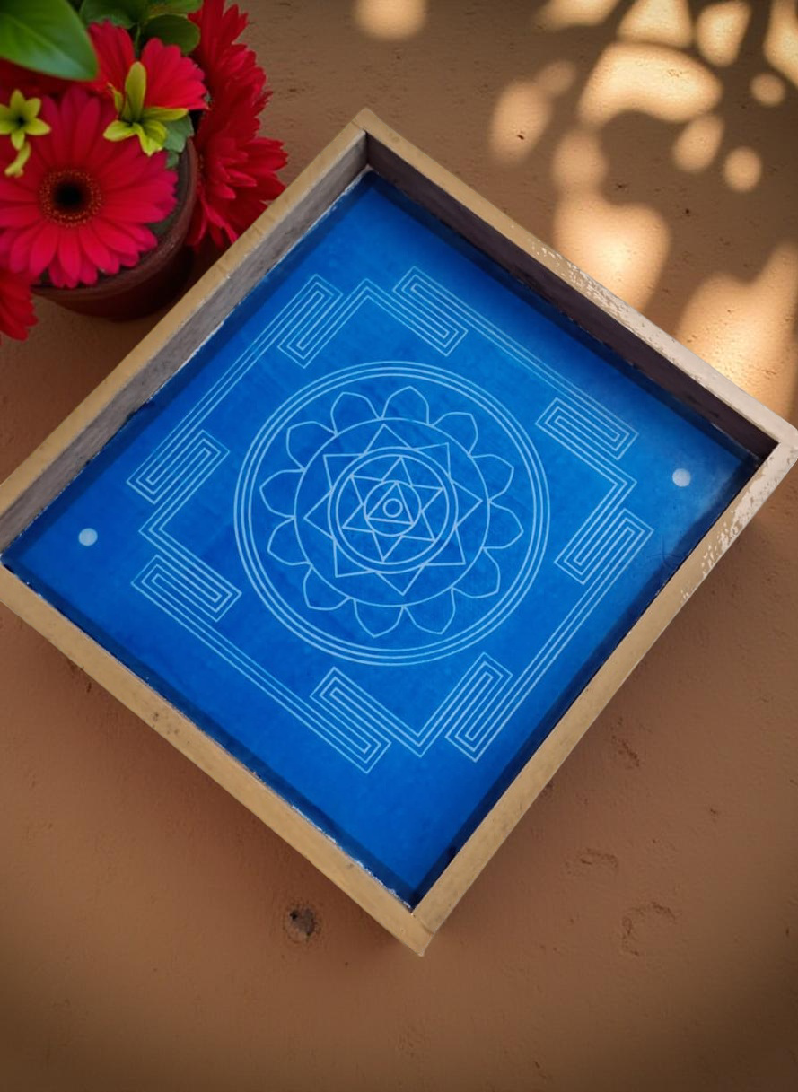 Unikraf Surya Mandala Yantra 1 Rangoli Stencil Wooden 9x10 Inches Pack of 1 piece