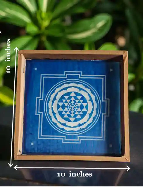 Unikraf Rangoli Sri Chakra Stencil Wooden 10x10 Inches Pack of 1 piece
