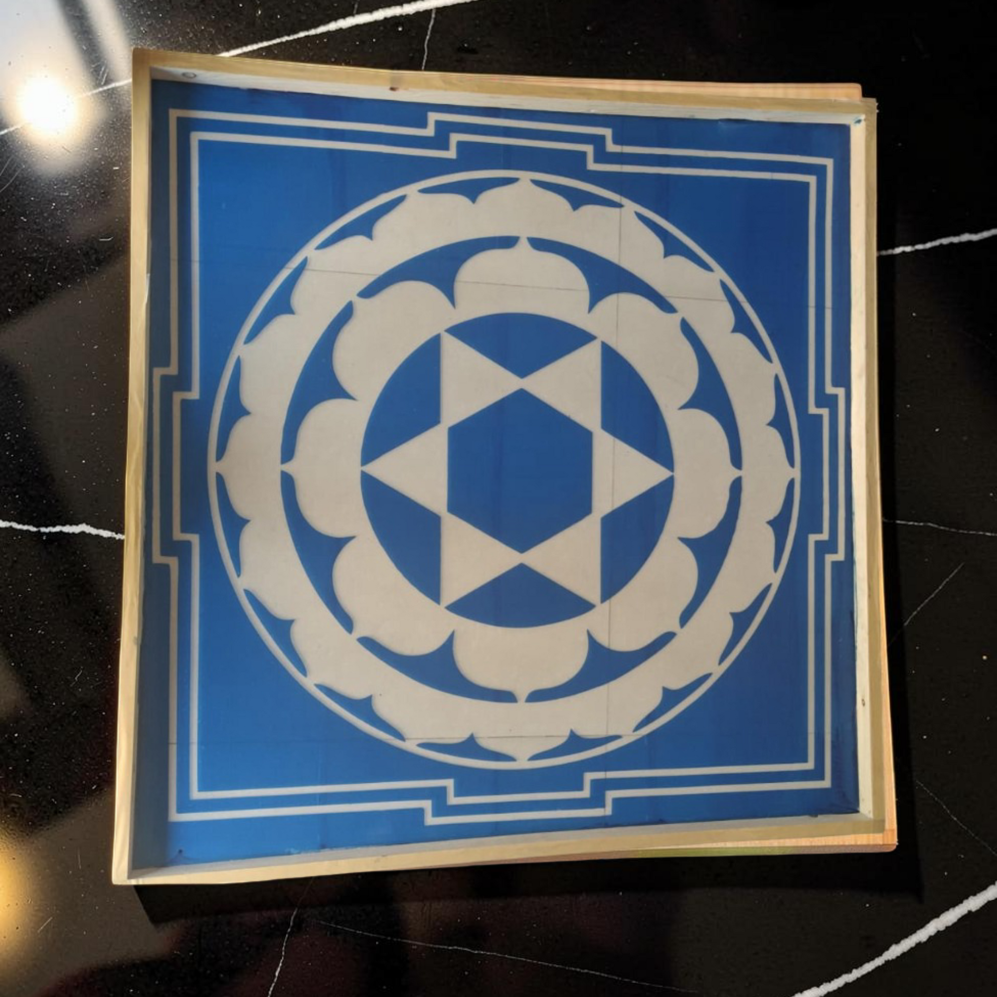 Sudarasana Yantra Rangoli Design Stencil Wooden Pack of 1 piece