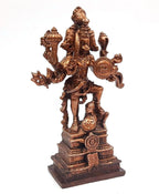 Sacred Copper Panchamukhi Hanuman Idol – 4.1 Inches, 296 Grams, Handmade Antique Patina Finish, Pack of 1 Piece
