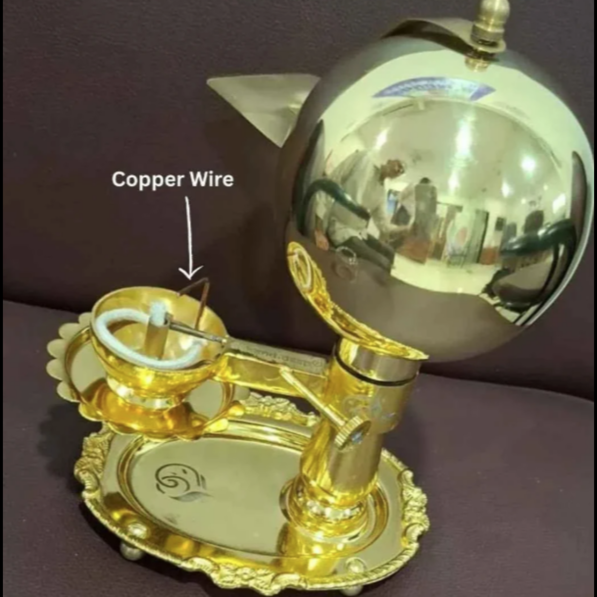 Ghee Akhand Diya With Wick  Lifting _500ml Full Brass