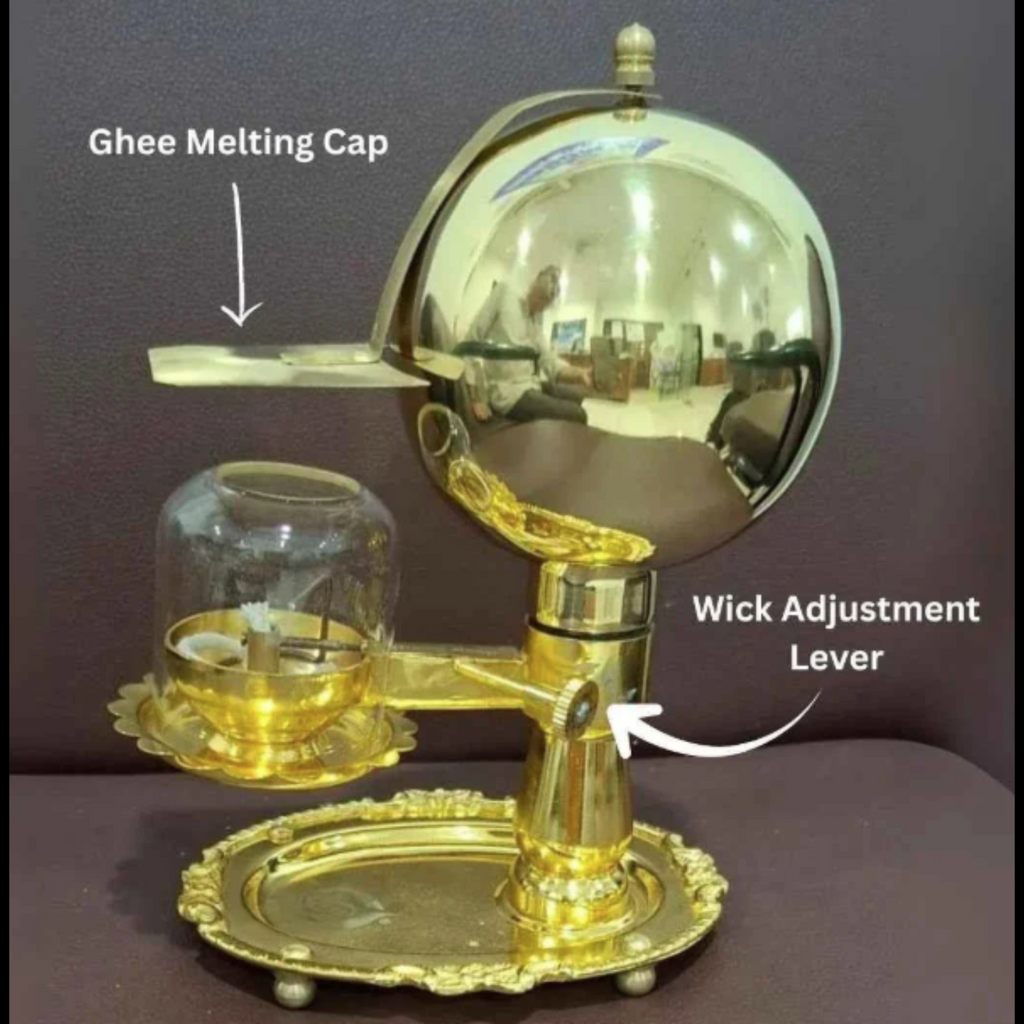 Ghee Akhand Diya With Wick  Lifting _500ml Full Brass