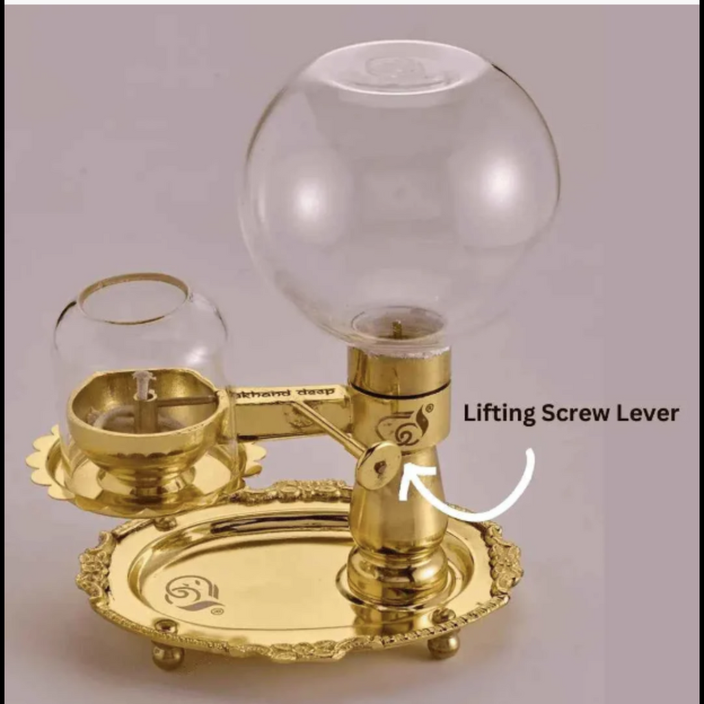 Ghee Akhand Diya With Wick  Lifting _500ml Full Brass