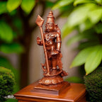 Brown Copper Idols Of God Murugar 11.5 Cm, 322 Gram, Patina Antique Finish, Pack Of 1 Piece