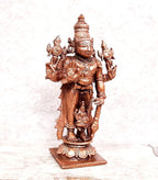Brownish-Orange Copper Idols Of God Srinivasa Perumal With Lakshmi, 10Cm, 250 G, Patina Antique Finish, Pack Of 1 Piece