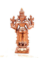 Brownish-Orange Copper Idols Of God Srinivasa Perumal With Lakshmi, 10Cm, 250 G, Patina Antique Finish, Pack Of 1 Piece