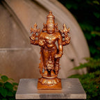 Brownish-Orange Copper Idols Of God Srinivasa Perumal With Lakshmi, 10Cm, 250 G, Patina Antique Finish, Pack Of 1 Piece