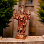 Brownish-Orange Copper Idols Of God Srinivasa Perumal With Lakshmi, 10Cm, 250 G, Patina Antique Finish, Pack Of 1 Piece