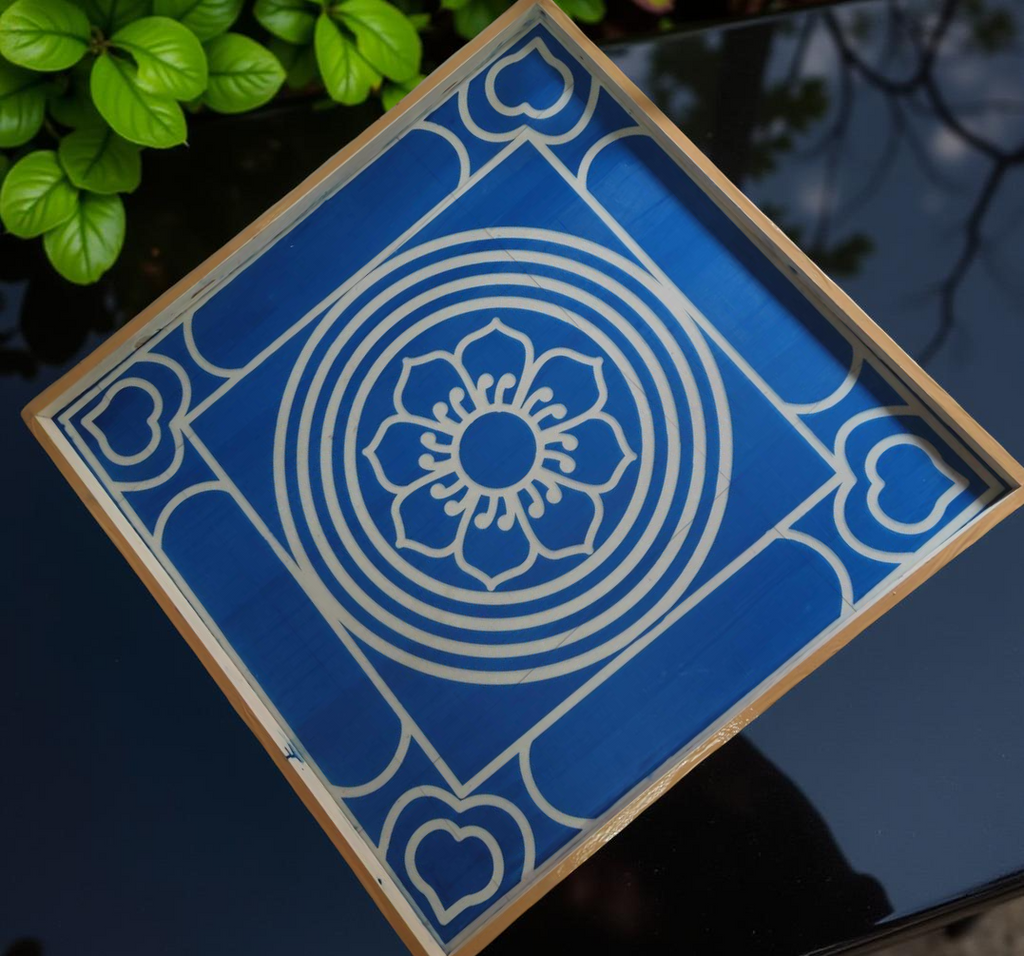 Unikraf Jumbo Ashtadalam Yantra Rangoli Stencil Wooden 30x30 Inches Pack of 1 piece