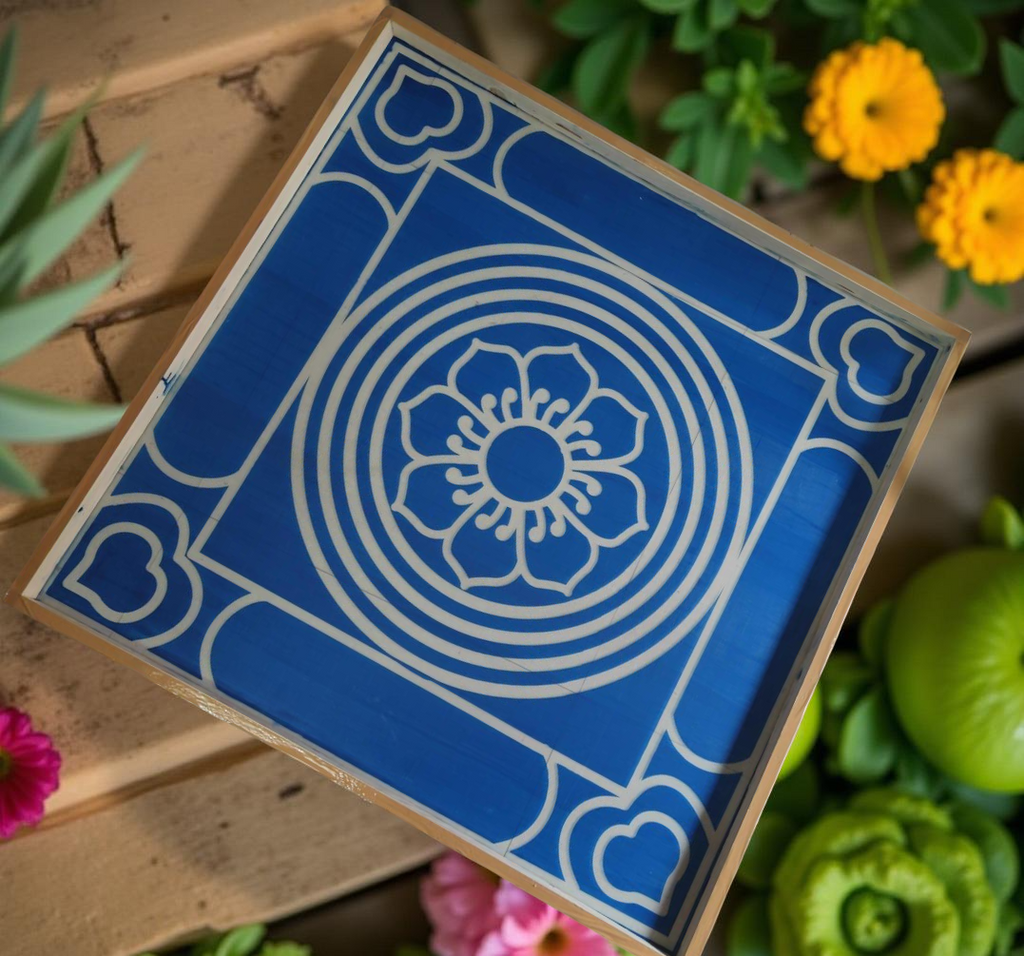 Unikraf Jumbo Ashtadalam Yantra Rangoli Stencil Wooden 30x30 Inches Pack of 1 piece