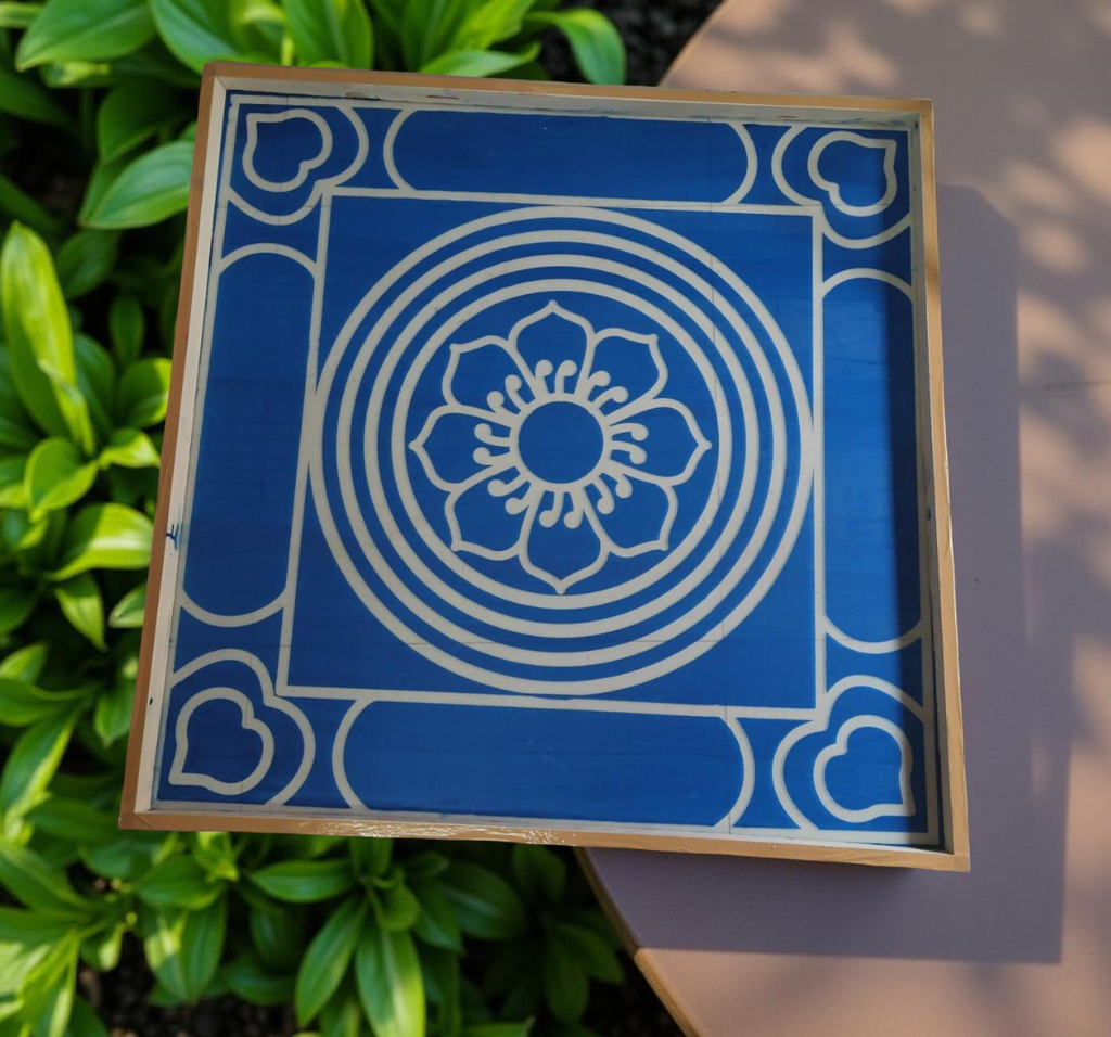 Unikraf Jumbo Ashtadalam Yantra Rangoli Stencil Wooden 30x30 Inches Pack of 1 piece