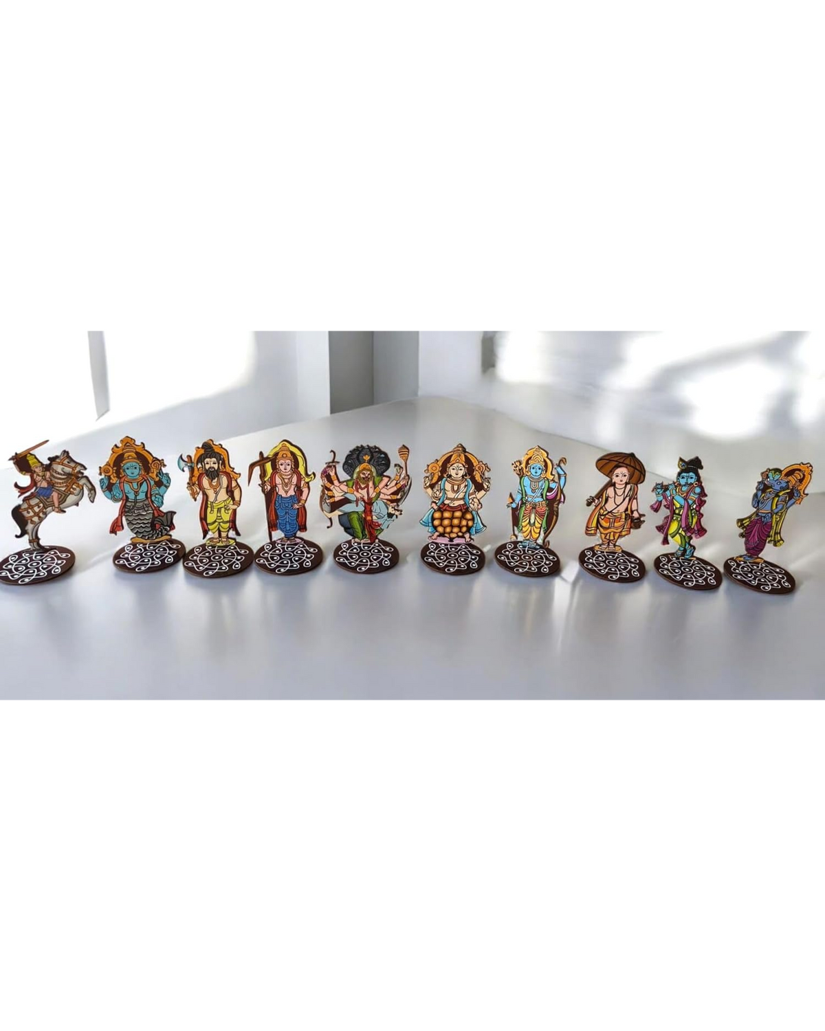 Dashavatar Set of 10 – MDF Lord Vishnu Dasavatara for Pooja, Home Décor & Gifting