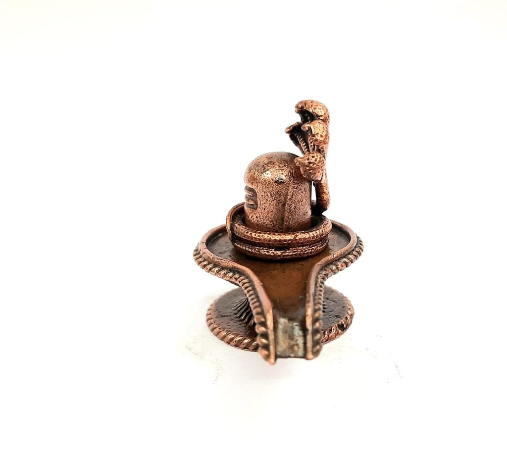 Sacred Copper Shivalingam Idol – 1.5 Inches, 74 Grams, Handmade Patina Antique Finish, Pack of 1 Piece