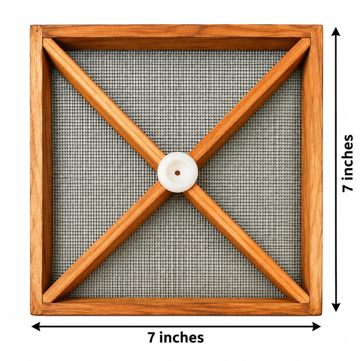 Teak Wood Stainless Steel Net Kadumthudi Rangoli Stencil – 7 Inches