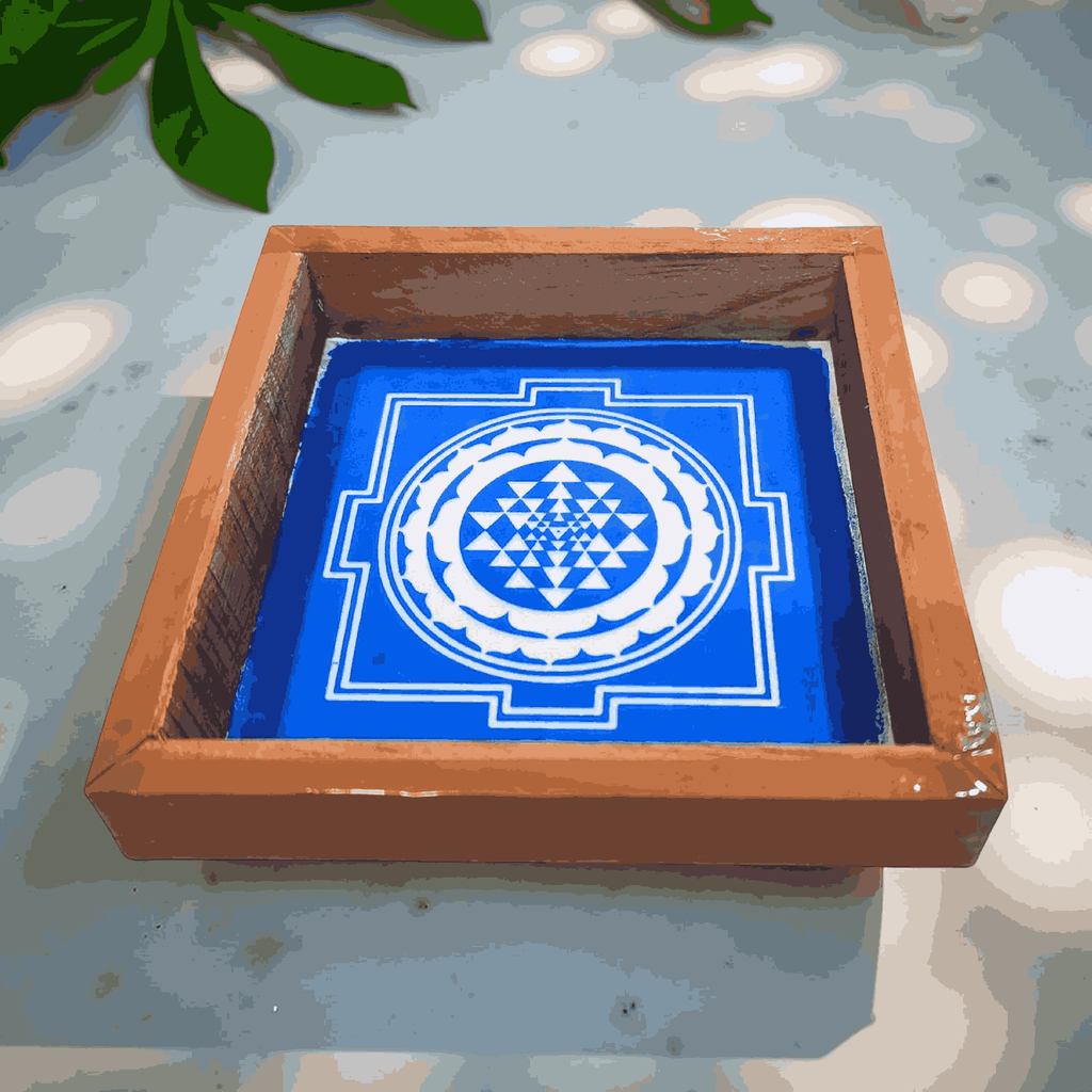 Unikraf Sri Yantra Rangoli Stencil Wooden 5*5 Inches Pack of 1 piece