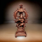 sacred Orange Copper Venugopalaswamy Idol, 3 Inches, 90 Grams, Handmade, Antique Patina Finish, Pack of 2 Pieces
