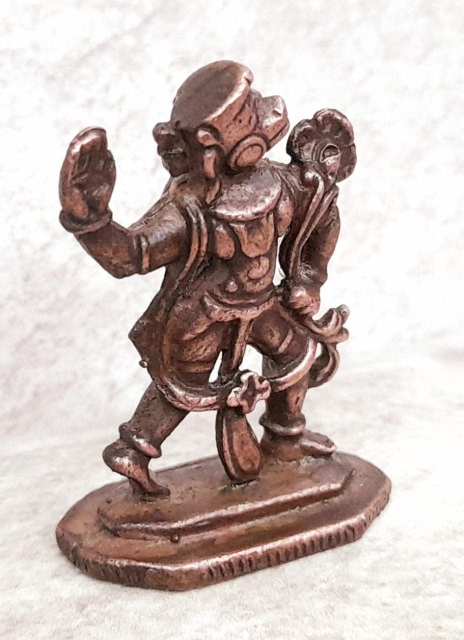 Brownish-Orange Copper Idols, 1.5 Inches, Handmade Jai Veera Hanuman, 28Grams, Patina Antique Finish, Pack Of 1 Piece