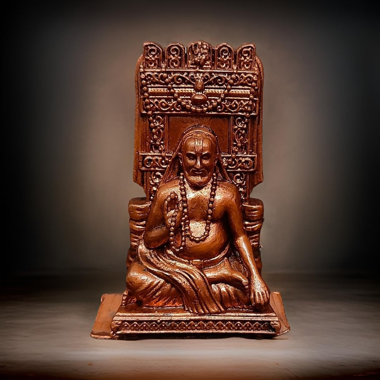 Brownish-Orange Handmade Sri Raghavendra Swamy, 2.7. Inches, 120G, Pack Of 1 Piece
