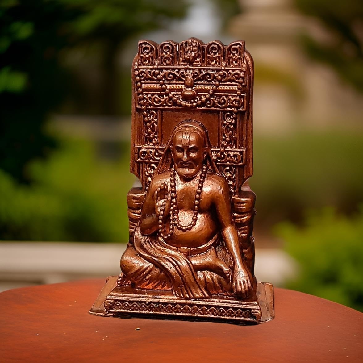 Brownish-Orange Handmade Sri Raghavendra Swamy, 2.7. Inches, 120G, Pack Of 1 Piece