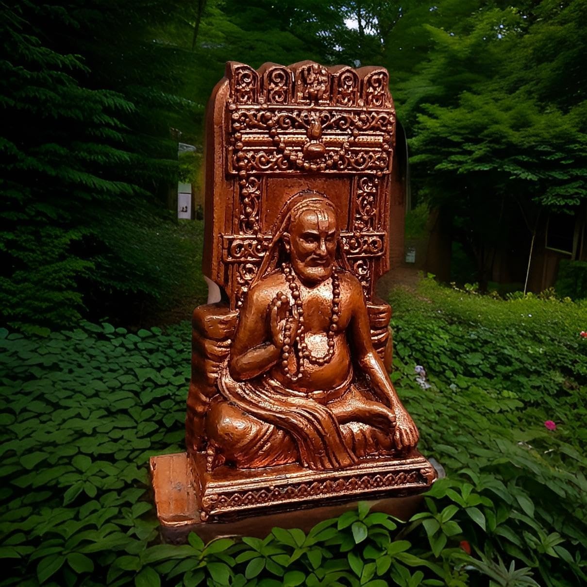 Brownish-Orange Handmade Sri Raghavendra Swamy, 2.7. Inches, 120G, Pack Of 1 Piece