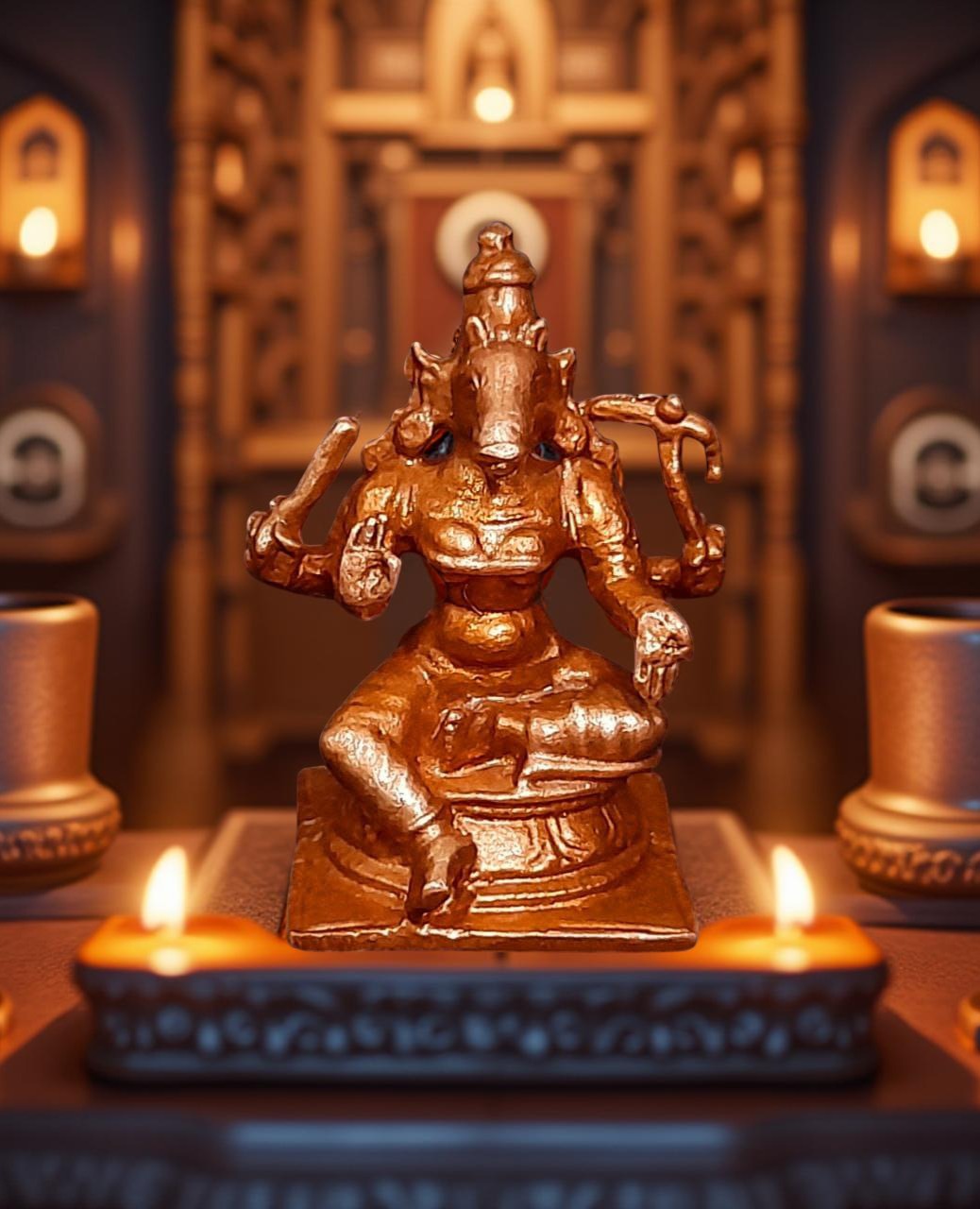 Copper Handmade Goddess Varahi, 1.5 Inches, 50 Gram, Pack Of 1 Piece