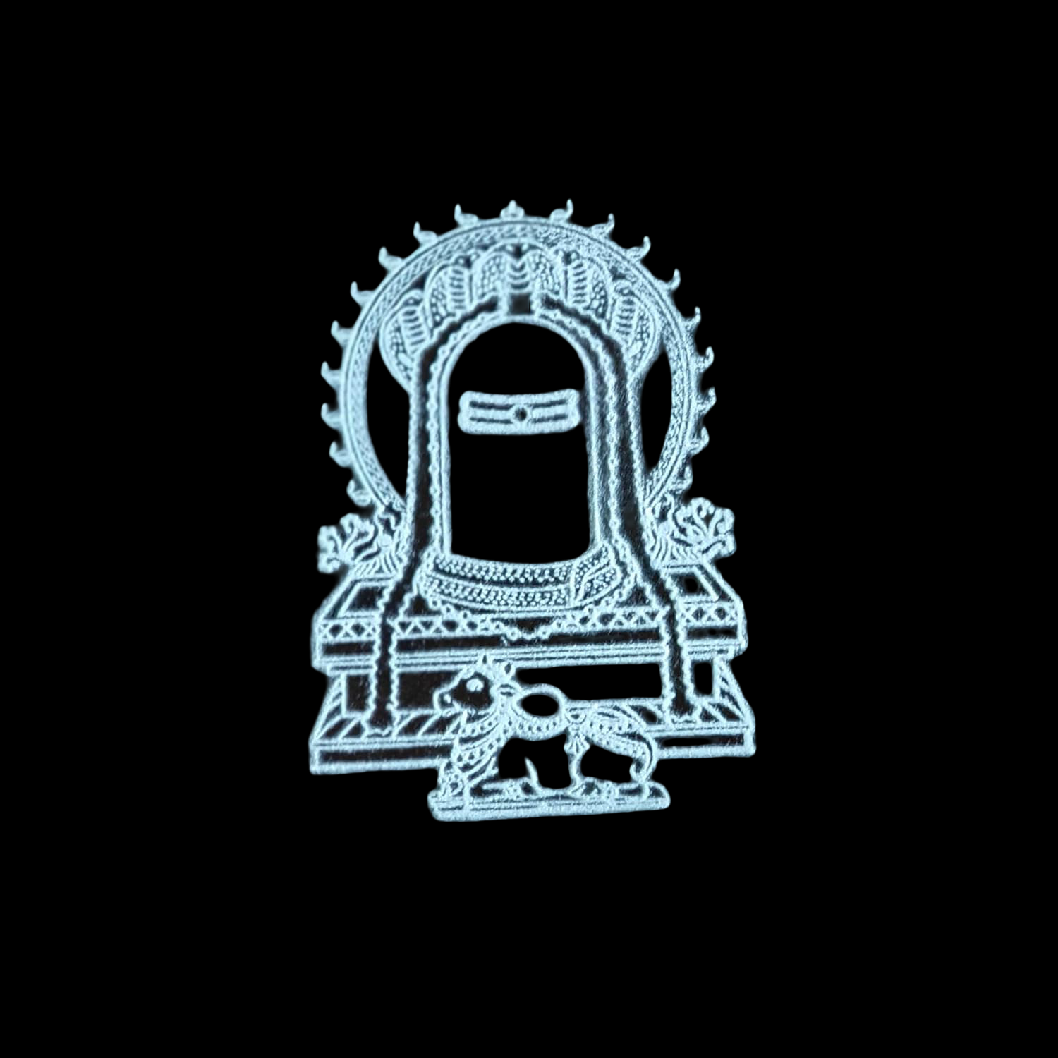 Unikraf  Shivling with Nandi Rangoli Stencil Wooden  5x5 Inches  Pack of 1 Piece